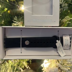 Michael Kors Black Logo Rubber Watch Band for Apple Watch 38mm/40mm